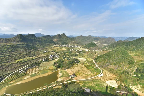 Ontdek Grote Bergen Met Terrassen Kliffen Het Leven Giang Provincie — Stockfoto