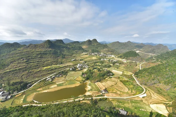 Découvrez Les Grandes Montagnes Avec Terrasses Falaises Vie Dans Province — Photo