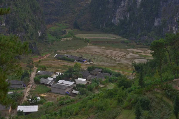 Descubre Grandes Montañas Con Terrazas Acantilados Vida Provincia Giang Vietnam —  Fotos de Stock