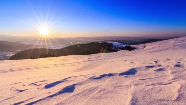 Montanha paisagem inverno — Vídeo de Stock