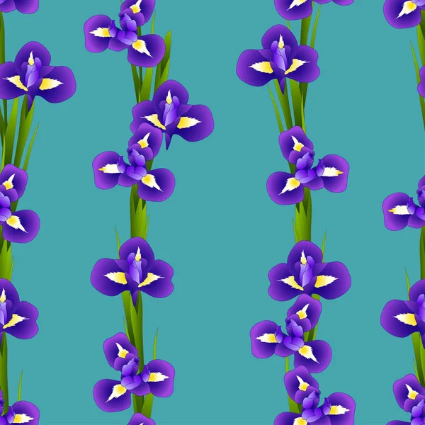 Fleur Iris Violet Bleu Foncé Sur Fond Bleu Indigo Illustration — Image vectorielle