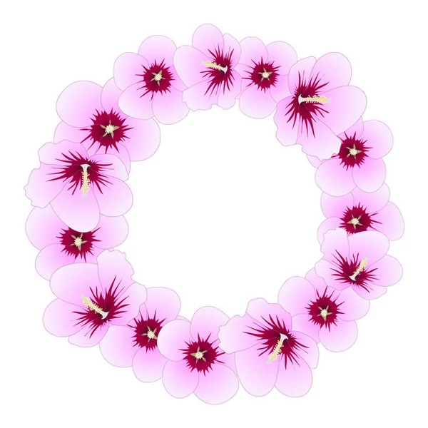 Hibiscus Syriacus Rose Sharon Wreath Illustration Vectorielle — Image vectorielle