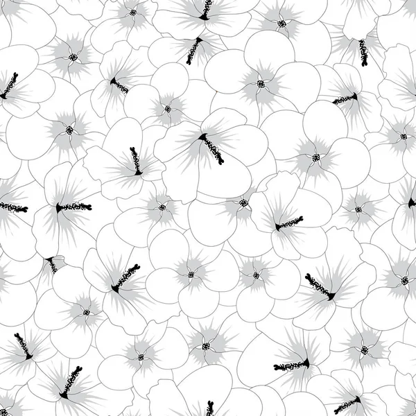 ムクゲの概要 ムクゲ シームレスな背景 ベクトル図 — ストックベクタ