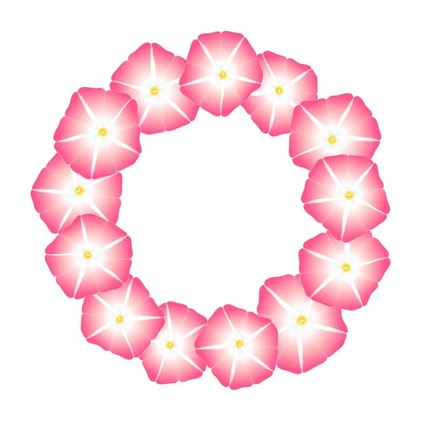 Couronne Fleurs Gloire Matin Rose Illustration Vectorielle — Image vectorielle