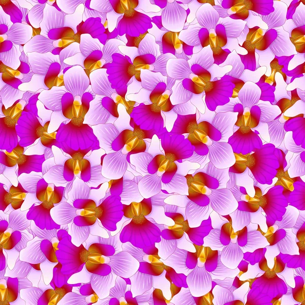 Purple Vanda Miss Joaquim Orchid Seamless Background Inglés Flor Nacional — Vector de stock