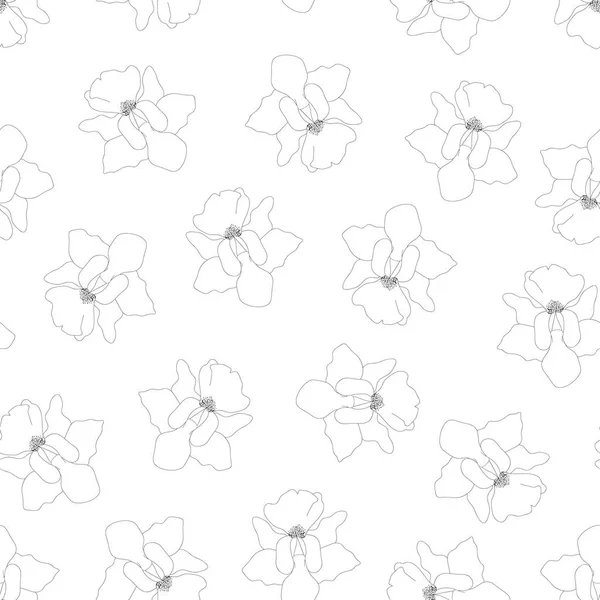 Vanda Miss Joaquim Orchid Outline White Background Flor Nacional Singapur — Vector de stock