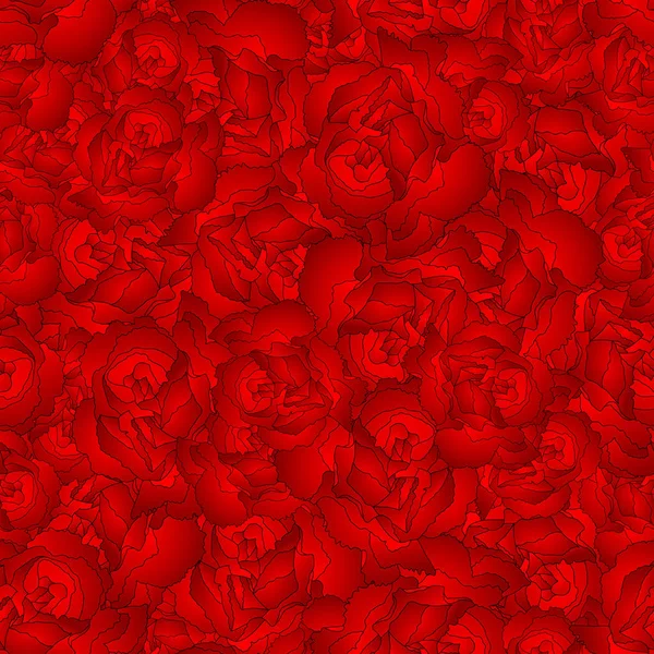 Dianthus Caryophyllus Fleur Oeillet Rouge Fond Sans Couture Illustration Vectorielle — Image vectorielle