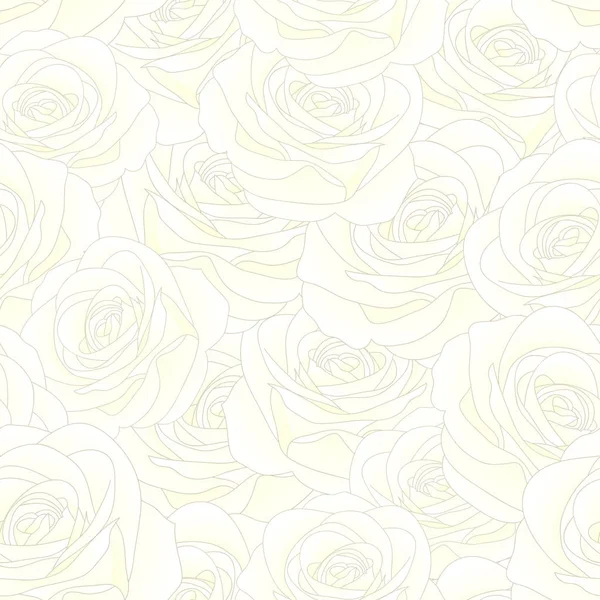 White Rose Rosa Sömlös Bakgrund Alla Hjärtans Dag Vektorillustration — Stock vektor