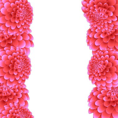 Pembe Dahlia sınır. Meksika'nın ulusal çiçeği. Vektör çizim.