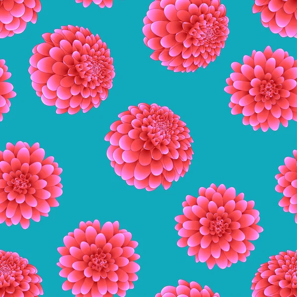 Mavi arka plan üzerinde pembe Dahlia. Meksika'nın ulusal çiçeği. Vektör çizim.