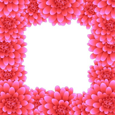 Pembe Dahlia sınır. Meksika'nın ulusal çiçeği. Vektör çizim.