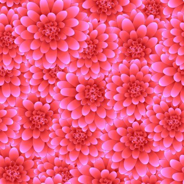 Pembe Dahlia sorunsuz arka plan. Meksika'nın ulusal çiçeği. Vektör çizim.