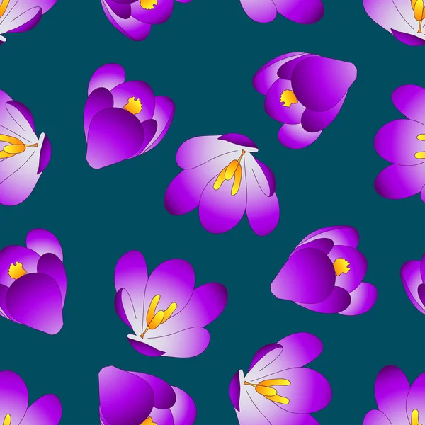 Flor Cocodrilo Púrpura Sobre Fondo Índigo Azul Ilustración Vectorial — Vector de stock