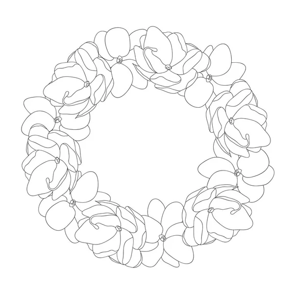 マツリカ アラビアン ジャスミン概要花輪 ベクトル図 — ストックベクタ