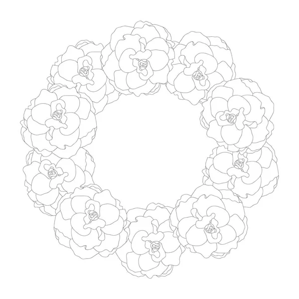 ベゴニアの花 覆輪概要花輪 ベクトル図 — ストックベクタ