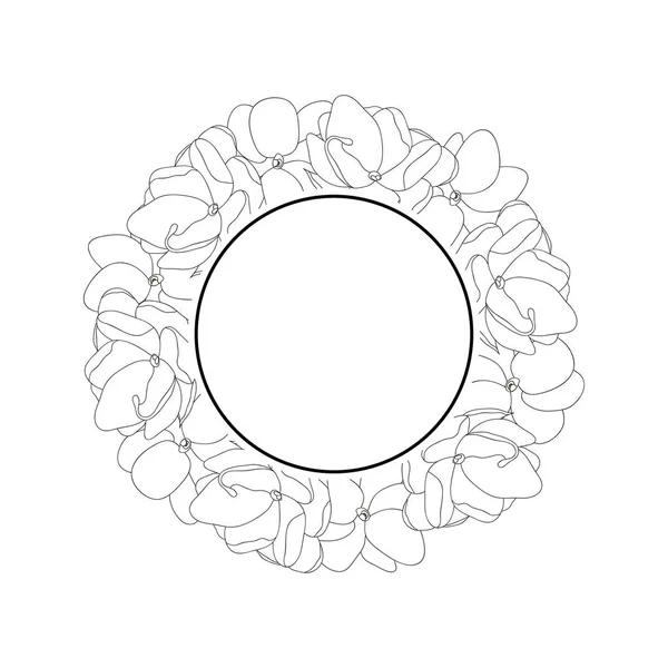 マツリカ アラビアン ジャスミン概要バナー花輪 ベクトル図 — ストックベクタ
