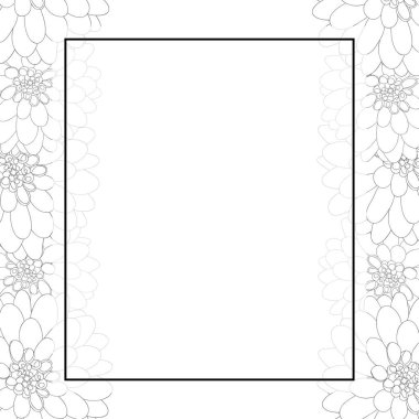 Dahlia anahat Afiş kartı Meksika'nın ulusal çiçeği. Vektör çizim.