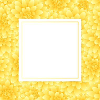 Dahlia Afiş kartı Meksika'nın ulusal çiçeği sarı. Vektör çizim.