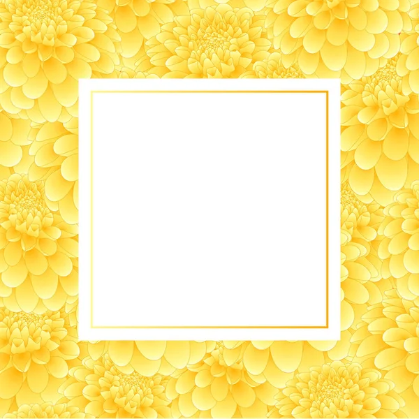 黄色のダリア バナー カード メキシコの国花 ベクトル図 — ストックベクタ