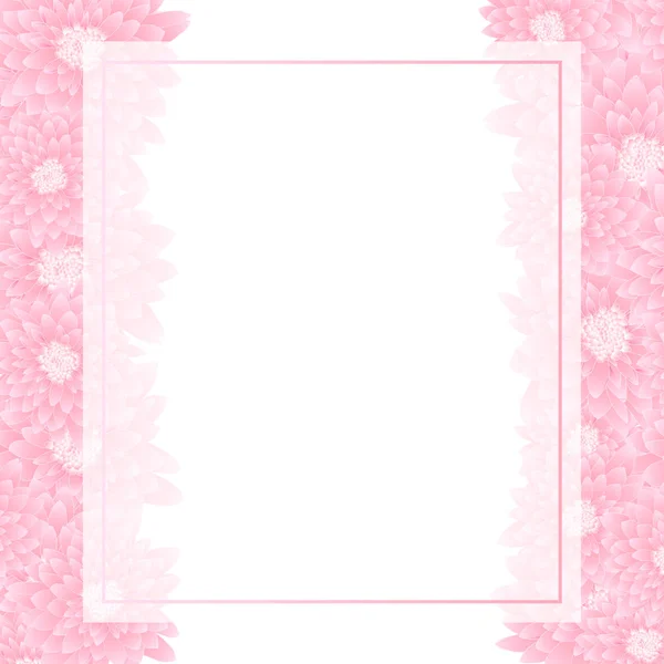 Tarjeta Banner Crisantemo Rosa Ilustración Vectorial — Vector de stock
