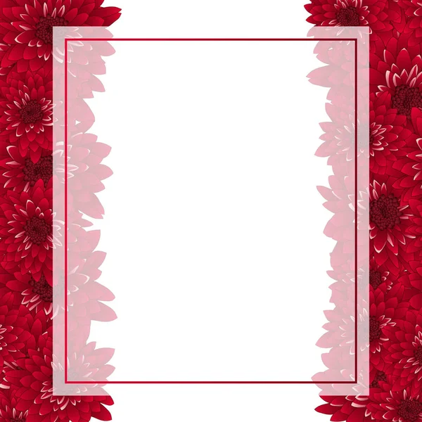 Red Chrysanthemum Banner Card Ilustração Vetorial — Vetor de Stock