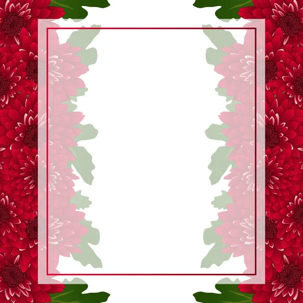 Red Chrysanthemum Banner Card Vector Illustration — Stock Vector