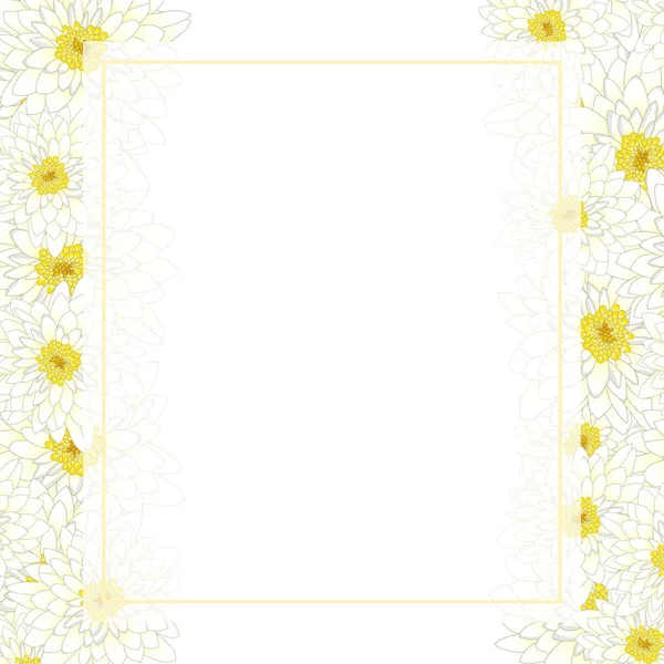 Scheda Bandiera Crisantemo Bianco Illustrazione Vettoriale — Vettoriale Stock