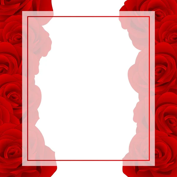 美丽的红玫瑰 罗莎横幅卡 情人节 矢量插图 — 图库矢量图片