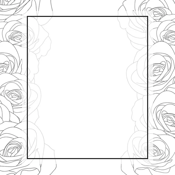 Όμορφο Τριαντάφυλλο Rosa Διάρθρωσης Banner Κάρτα Αγίου Βαλεντίνου Εικονογράφηση Διάνυσμα — Διανυσματικό Αρχείο