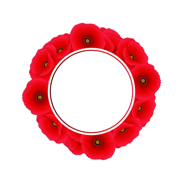 Papaver Rhoeas Banner Wreath Pavot Commun Pavot Maïs Rose Maïs — Image vectorielle