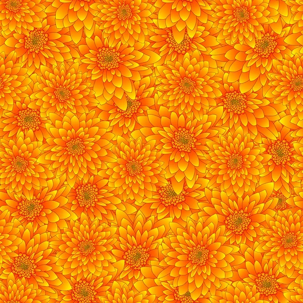 Chrysanthème Jaune Contexte Sans Couture Illustration Vectorielle — Image vectorielle