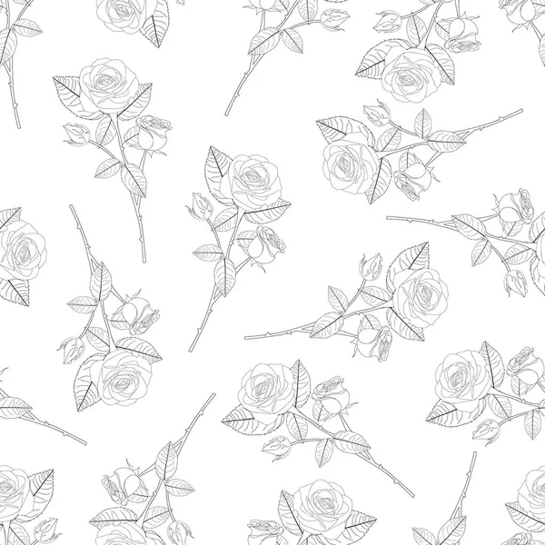 黒地にバラの花束の概要 ベクトル図 — ストックベクタ