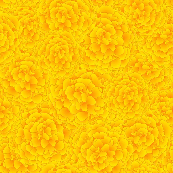 Yellow Marigold Seamless Background Vector Illustration — Stock Vector