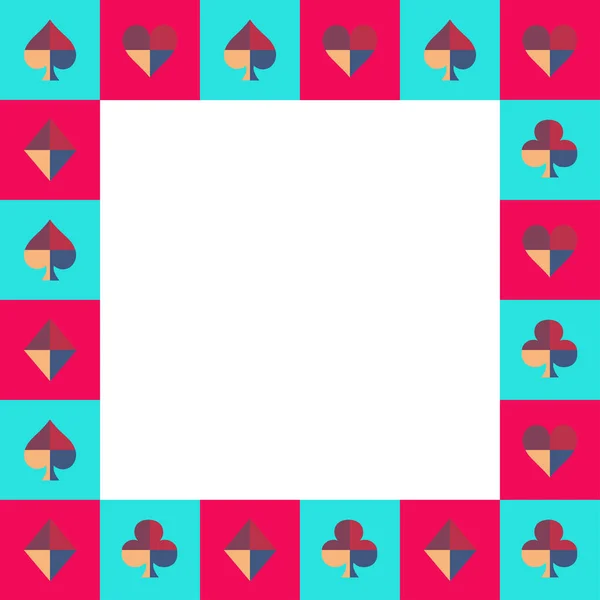 Karet Obleku Šachovnici Modré Oblohy Růžový Okraj Vektorové Ilustrace — Stockový vektor