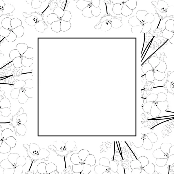 Nemophila Μωρό Μπλε Μάτια Λουλούδι Banner Κάρτα Διάρθρωσης Εικονογράφηση Διάνυσμα — Διανυσματικό Αρχείο
