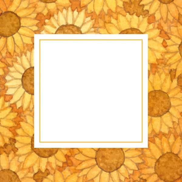 Yellow Sunflower Ball Watercolor Banner Card. Illustration.