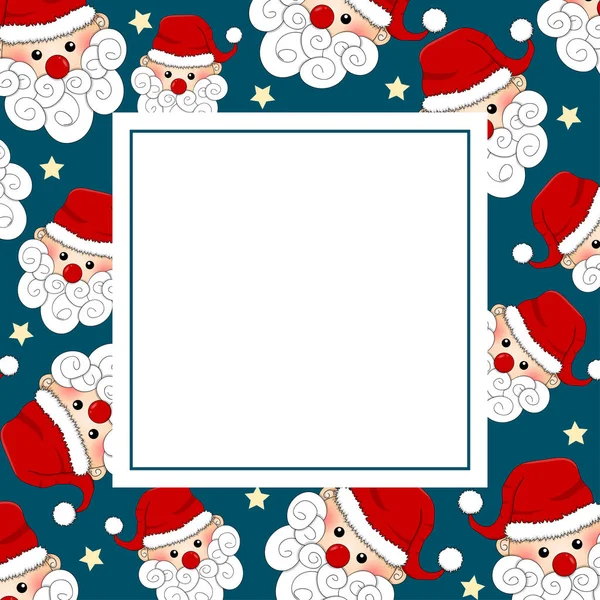 Papai Noel Estrela Blue Banner Card Ilustração Vetorial — Vetor de Stock