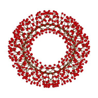 Red Berry Noel çelenk beyaz arka plan üzerinde izole. Vektör çizim.