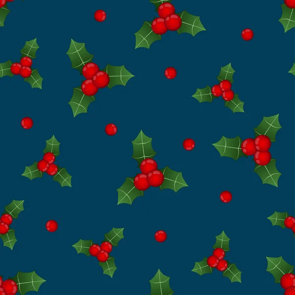 Red Berry Christmas Indigo Blue Background Inglés Ilustración Vectorial — Archivo Imágenes Vectoriales