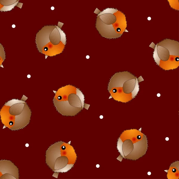 Red Robin Fågel Röd Jul Bakgrund Vektorillustration — Stock vektor