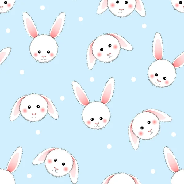 Coniglio Bianco Sfondo Azzurro Illustrazione Vettoriale — Vettoriale Stock