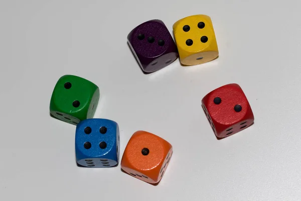 Rolled Colorful Cubes Totalview Front View Photographed Close Macro Isolated — Stock Photo, Image