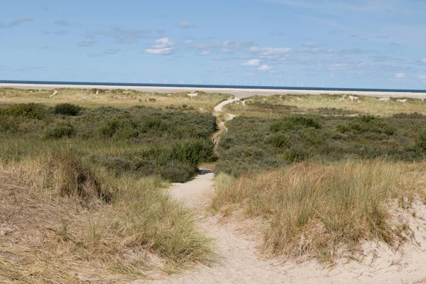 Het Natuurlijke Landschap Brede Hoekmening Van Het Noord Zee Eiland — Stockfoto