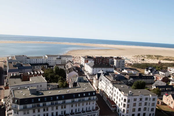 Kijk Ingebouwde Structuur Kust Met Zand Noord Zee Het Eiland — Stockfoto