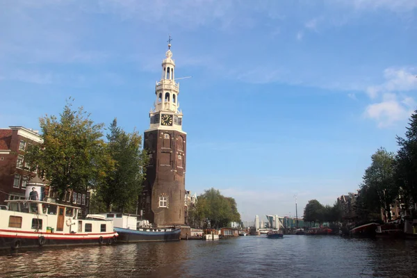 Näherer Blick Auf Einen Leuchtturm Flussufer Amsterdam Niederlande Aufgenommen Ende — Stockfoto