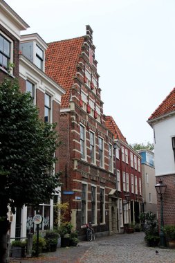 Eski cephe ev satır leiden Güney Hollanda Hollanda leiden Güney Hollanda Hollanda ucunda bir gezi turuna sırasında fotoğraflandı, ön ve yan görüntülemek