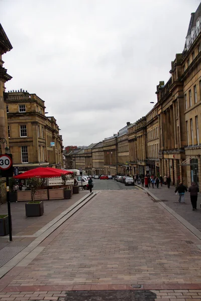 Blick Auf Historische Gebäude Entlang Einer Fußgängerstraße Newcastle Nordosten Englands — Stockfoto