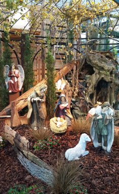 bölge emsland ucunda bir yürüyüş sırasında fotoğraflandı Aralık ayında Almanya Noel için hazırlamak için bir beşik daha yakından görünümü