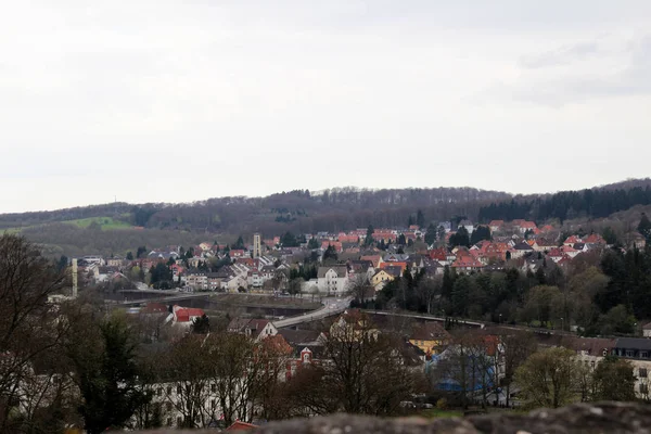 Blick Vom Dach Der Sparrenburg Bielefeld Auf Die Gebäude Und — Stockfoto