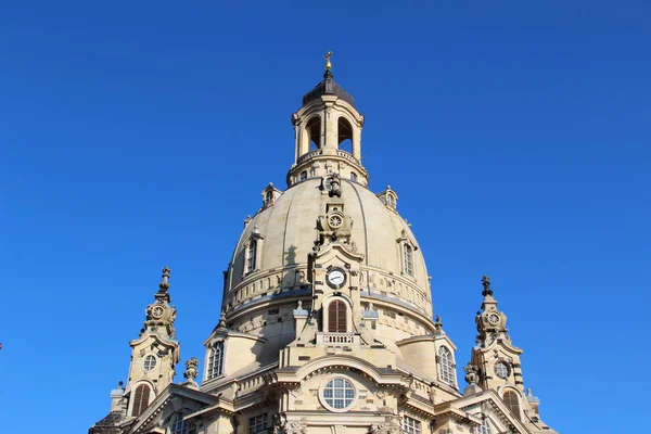 Vista Sobre Campanario Iglesia Mujer Ciudad Dresden Sachsen Alemania Fotografiado — Foto de Stock